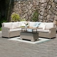 thumbnail image 1 of Grand Patio Sunbrella Fabric 6-Person Corner Sofa with Adjustable Height Table, Thick Cushion, Full Aluminum Frame, and Weatherproof PE Wicker, 1 of 14