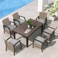 thumbnail image 1 of Grand Patio 7-Piece Outdoor Wicker Dinning Set for 6 Person, Gray, 1 of 9