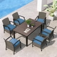 thumbnail image 1 of Grand Patio 7-Piece Outdoor Wicker Dinning Sets for Backyard, Garden, Peacock Blue, 1 of 9