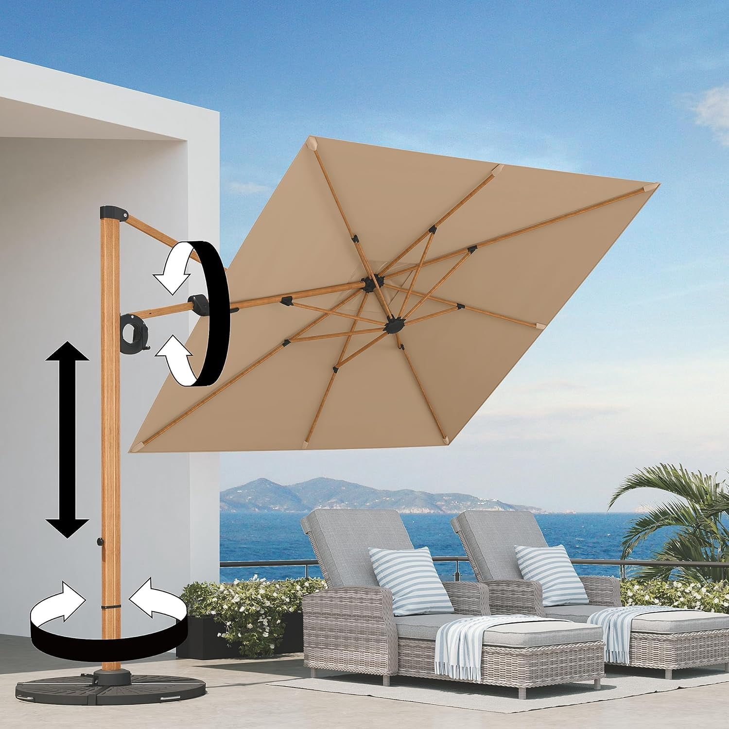 cantilever umbrella vs patio Domi Outdoor Living Cantilever Patio Umbrella