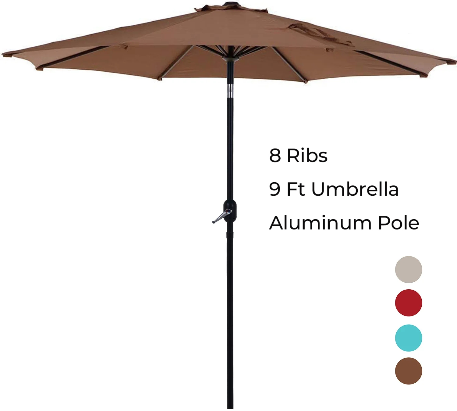 Pure Garden 10' Easy Crank and Auto Tilt Patio Umbrella