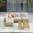 thumbnail image 1 of Grand Patio Boho Style 5-Piece Open Weave Wicker Patio Furniture Set for 4 Person, 1 of 7