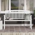 thumbnail image 1 of GRANDPATIO Garden Bench, 2 Person Outdoor Loveseat with Back, Painted with Woodgrain, Anti-Rust Aluminum Metal Frame, Bench for Front Porch Backyard Park Outside Furniture Decor, Gray-White, 1 of 7
