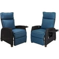 thumbnail image 1 of Grand Patio Indoor & Outdoor 150° Lay Flat Wicker Recliner Chair, Position Lock, Adjustable Headrest, 2PCS, Peacock Blue, 1 of 7
