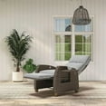 thumbnail image 1 of GRANDPATIO Patio Lounge PE Wicker Indoor and Outdoor Recliner with Flip Table, Mist Gray, 1 of 7