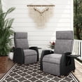 thumbnail image 1 of Grand Patio Indoor & Outdoor Recliner Chair PE Wicker Patio 150° Lay Flat Recliner, 2PCS, Gray, 1 of 8