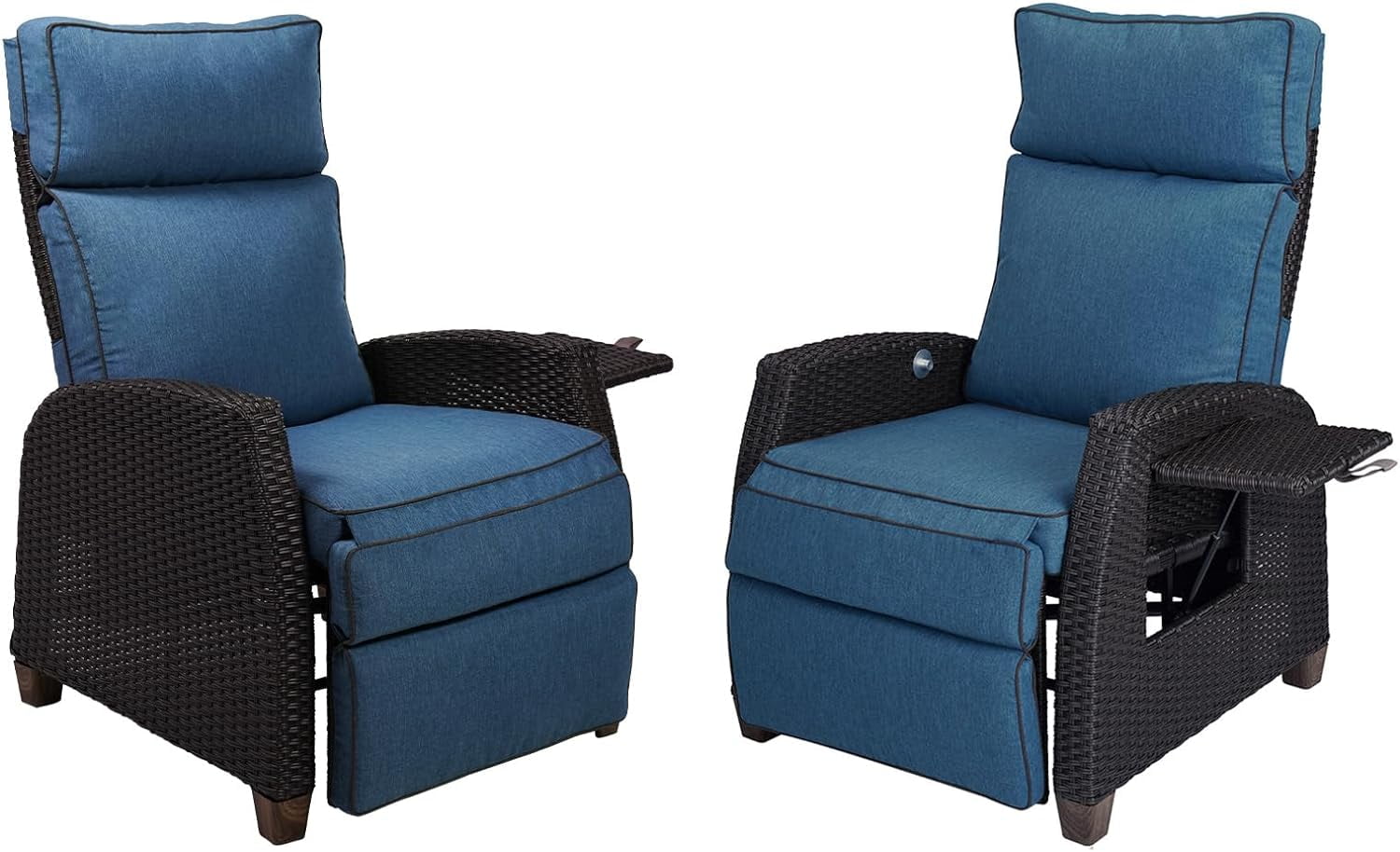 Grand Patio Indoor & Outdoor Recliner Chair PE Wicker Patio 150° Lay