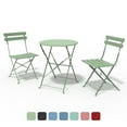 thumbnail image 1 of Grand Patio 3-Piece Metal Outdoor Folding Bistro Set, Garden-Pea Green, Bistro Table and Chairs, 1 of 10