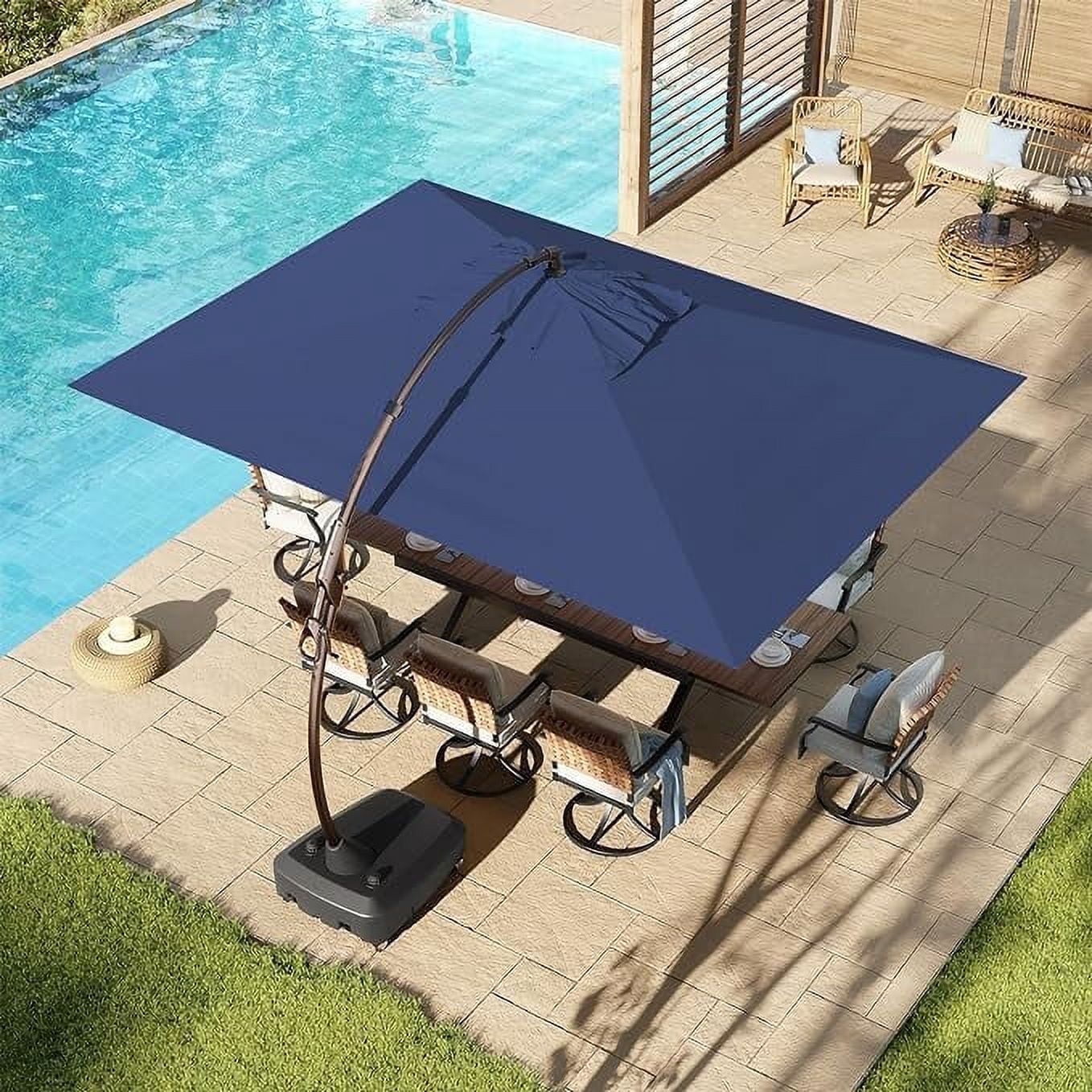 10x13 offset patio umbrella ABCCANOPY Cantilever Double Top with 360 Rotation Dark Gray Our VredHom patio cantilever umbrella with base enables you to enjoy an outdoor relaxing time in the hot summer with great shade AKZ PLUS 10' x 13'