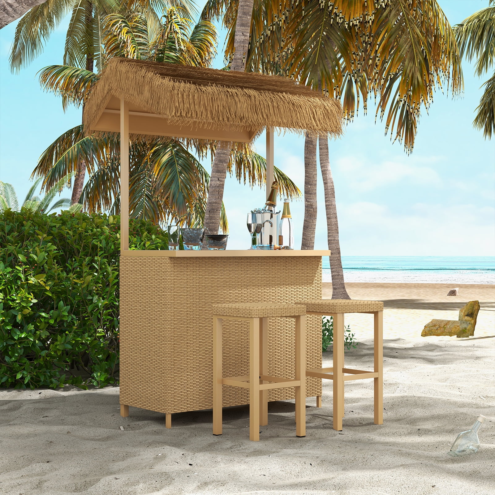 Garden tiki bar 3 piece set deals