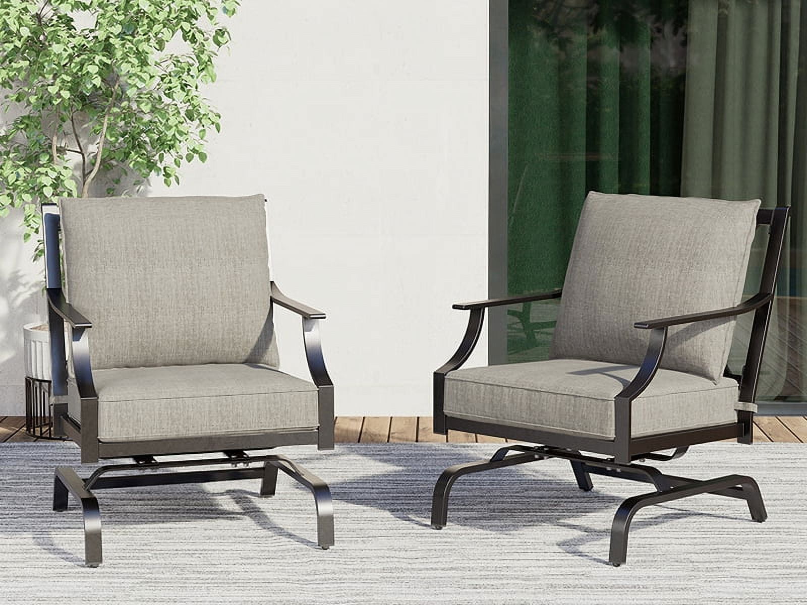 Style selections elliot creek set of 2 new slate metal swivel rocking chair sale