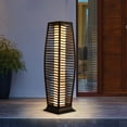 thumbnail image 1 of Grand Patio Outdoor Floor Lamp Solar Powered Lantern, LED, Water Resistant Resin Wicker Deck Lights for Garden, Large, 1 of 7