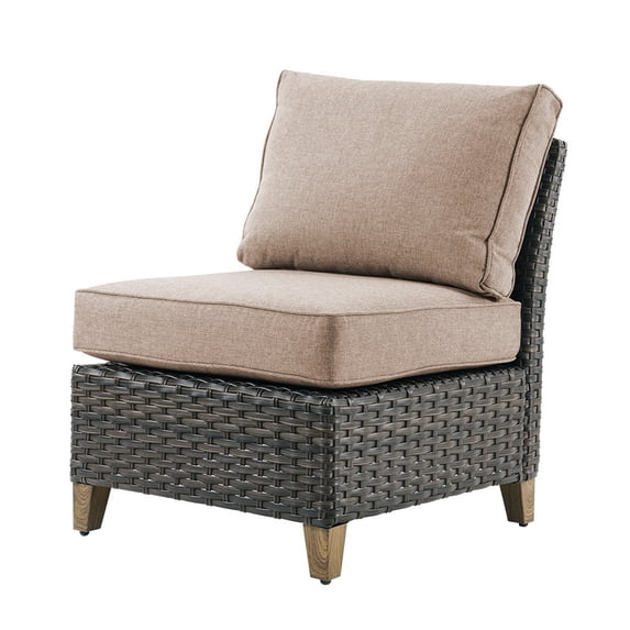 Grand Patio Outdoor Furniture, Patio Wicker Armless Sofa, Beige