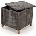 thumbnail image 1 of Grand Patio Outdoor  Wicker Side Table, 50 Gallon Large Storage Box End Table , 27''H, Natural Brown, 1 of 5