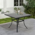 thumbnail image 1 of Grand Patio Outdoor & Indoor EMMA Square Steel Dining Table, Rust Resistant, Faux Woodgrain Top (36.81'' × 36.81''), with Umbrella Hole, 1 of 8