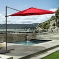 thumbnail image 1 of Grand Patio Outdoor Market Cantilever Steerable Large Umbrella, 10ft, Red, 1 of 5