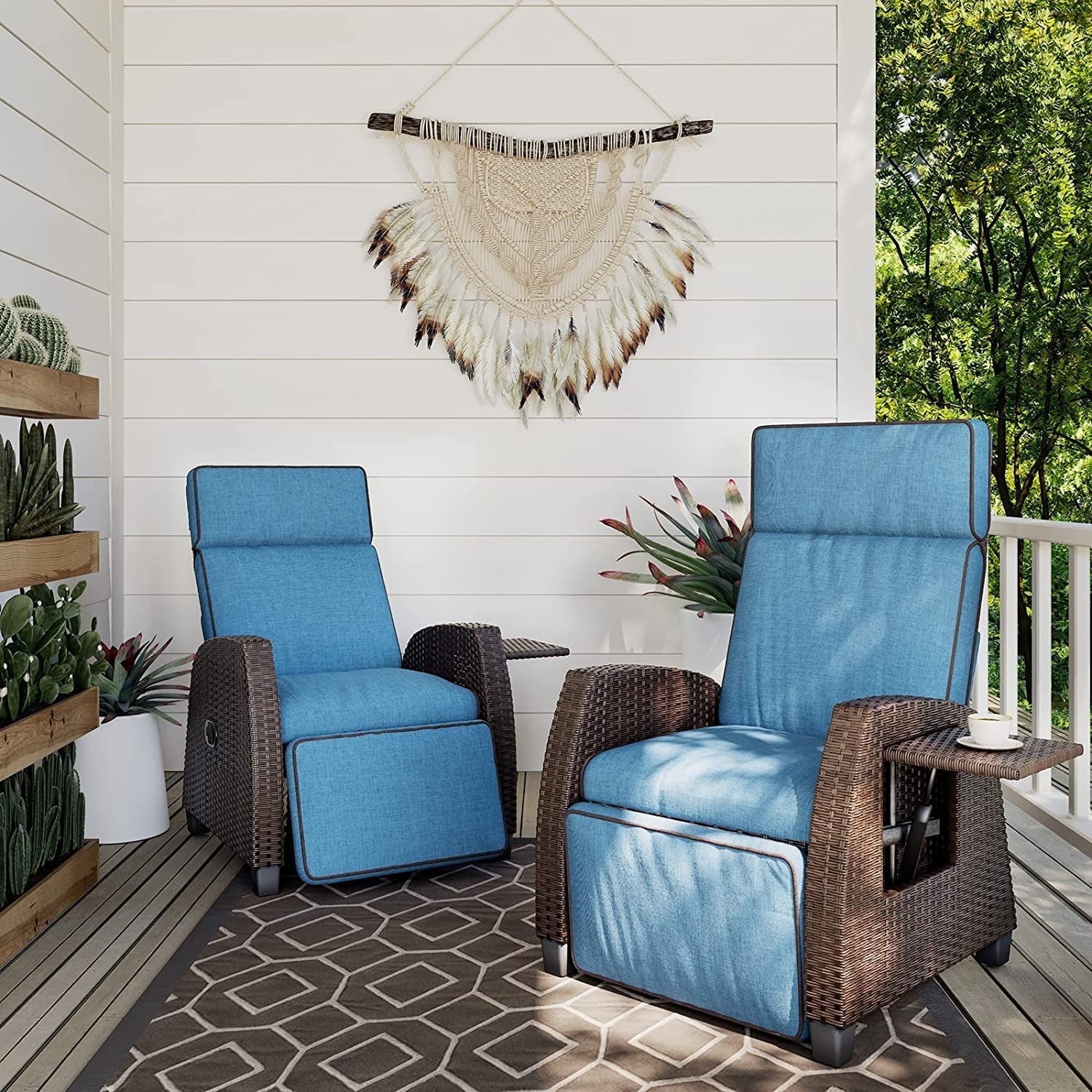 Grand Patio Outdoor Recliners Set of 2 Patio Recliner Chair, All