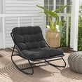 Designer Rocking Stool GRANDPATIO, Outdoor Rocking Chair, Charcoal, Steel with Cushion ...