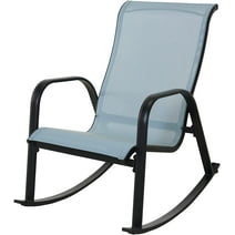 Grand Patio Outdoor Rocking Chair for Porch, All-Weather Rocker Chair for Patio with Steel Frame Sling Textile Lounge Chair for Patio, Balcony, Garden, Backyard, Blue