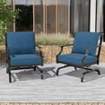 thumbnail image 1 of Grand Patio Outdoor Seating Chair Set of 2, Stationary Adult Rocker, Metal, Peacock Blue, 1 of 6