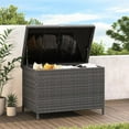 Grand Patio Outdoor Storage Box with Lid Large Wicker Storage Bin for