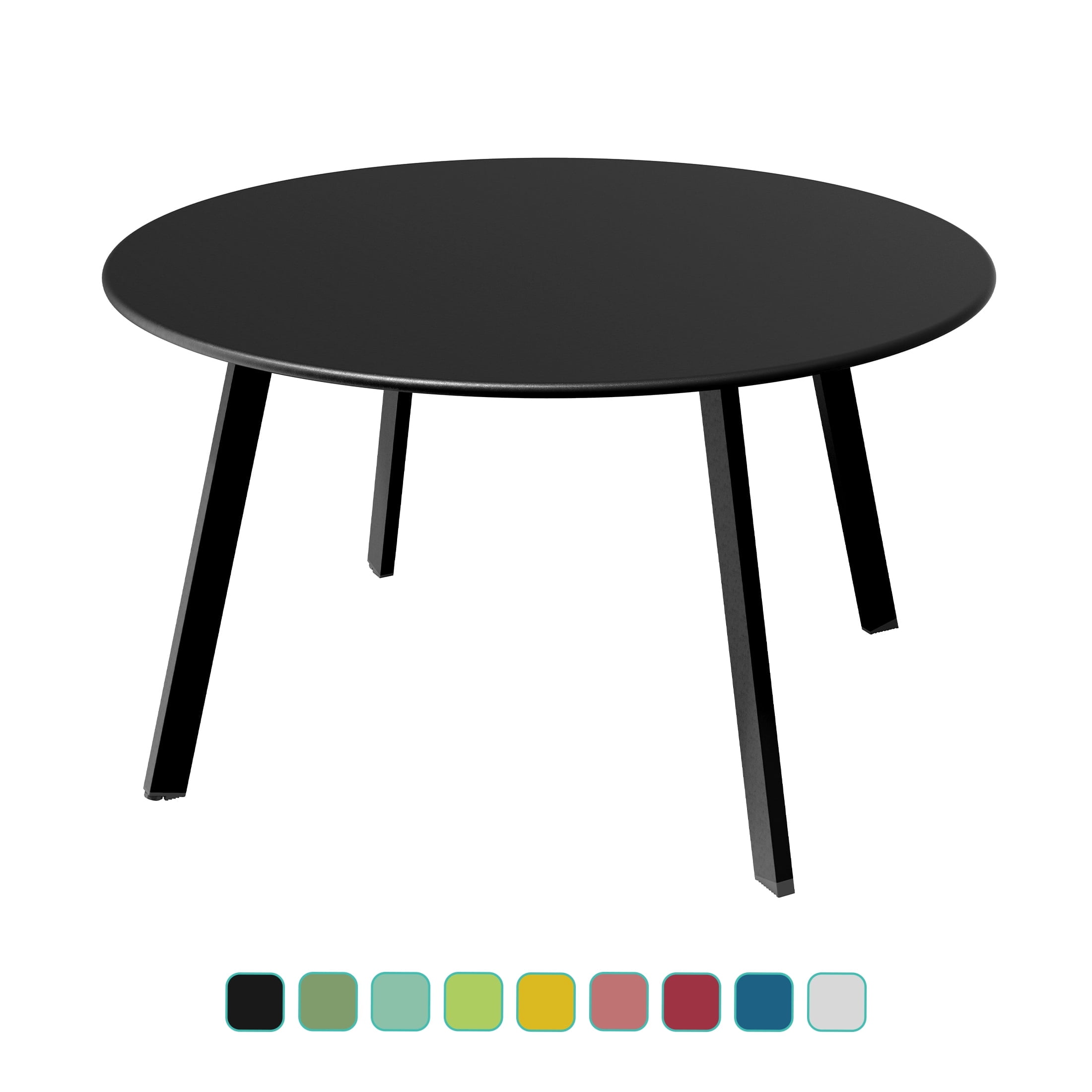 PHI VILLA Small Metal Square Side Table – Black – Indoor/Outdoor Bistro Coffee Table