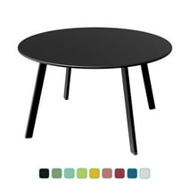 Grand Patio Round Metal Coffee Table for Outdoor & Indoor, All-Weather Patio Coffee Table Small Side Table, φ27.5'' × (H)15.75'', Black