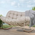 thumbnail image 1 of Grand Patio Outdoor Double Rocking Chair for 2 Adults, Oversized Rocking Papasan Chair with Padded Cushion, Beige, 1 of 7