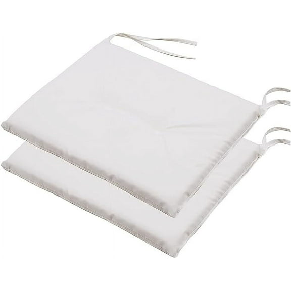 Grand Patio Seat Cushions for Outdoor Bistro Chairs Patio Garden Dining Stools Pads (2Pcs, Rectangular, White)