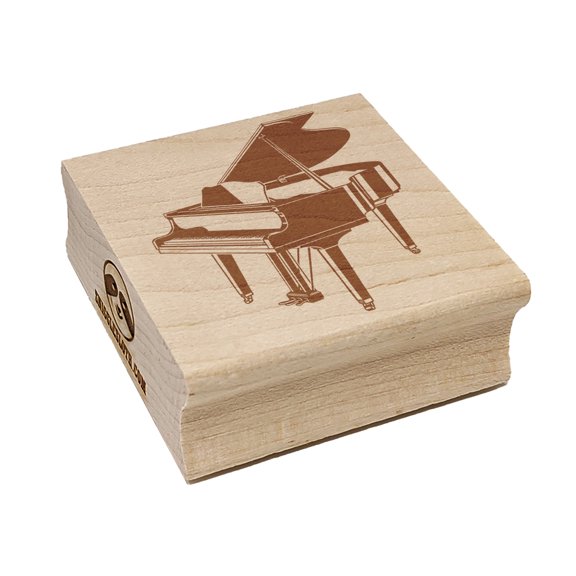 Grand Piano Musical Instrument Square Rubber Stamp Stamping Scrapbooking Crafting - Large 2.75in