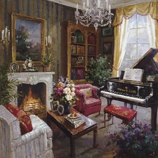 Grand Piano Room Canvas Art - Foxwell (24 x 24)