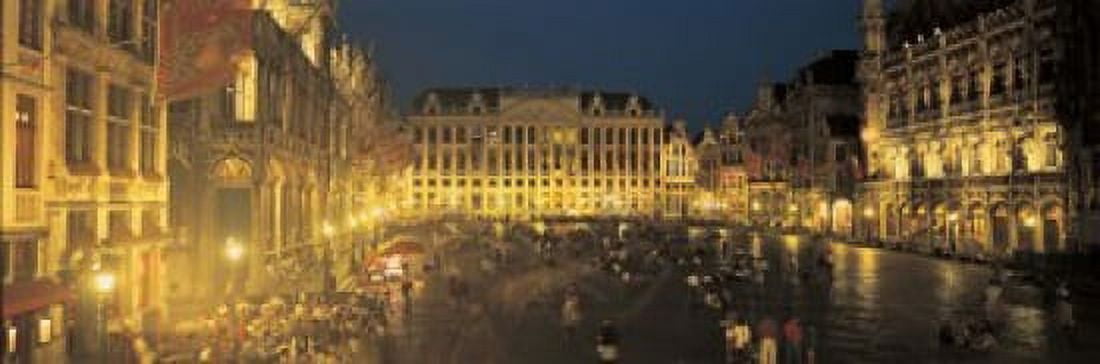 Grand Place Brussels Belgium Canvas Art - Panoramic Images (36 x 12)