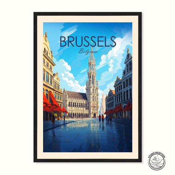 Grand Place Brussels Belgium Wall Art Decor Unframed Paper Print