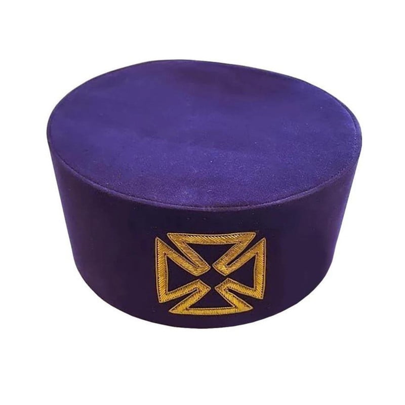 Knights Templar Commandery Crown Cap - Black With Hand Embroidered Templar Cross