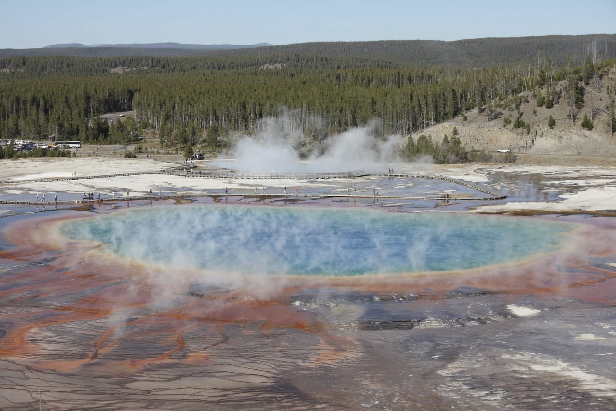 Grand Prismatic Spring Midway Geyser Basin geothermal area Yellowstone National Park Wyoming Canvas Art - Richard RoscoeStocktrek Images (18 x 12)