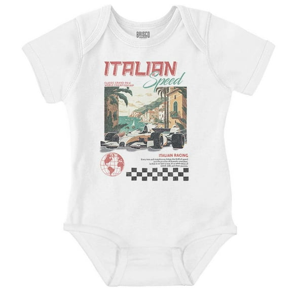 Grand Prix Italian Speed Racing Car Bodysuit Jumper Boys Infant Baby Brisco Brands NB