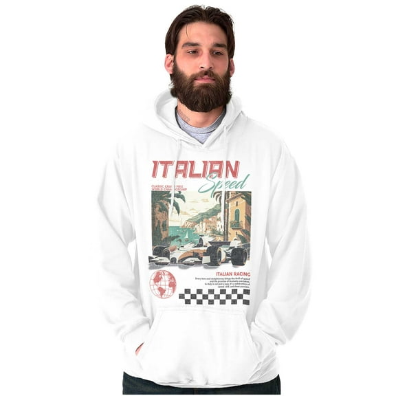 Grand Prix Italian Speed Racing Car Men's Big & Tall Graphic Hoodie Brisco Brands 3X