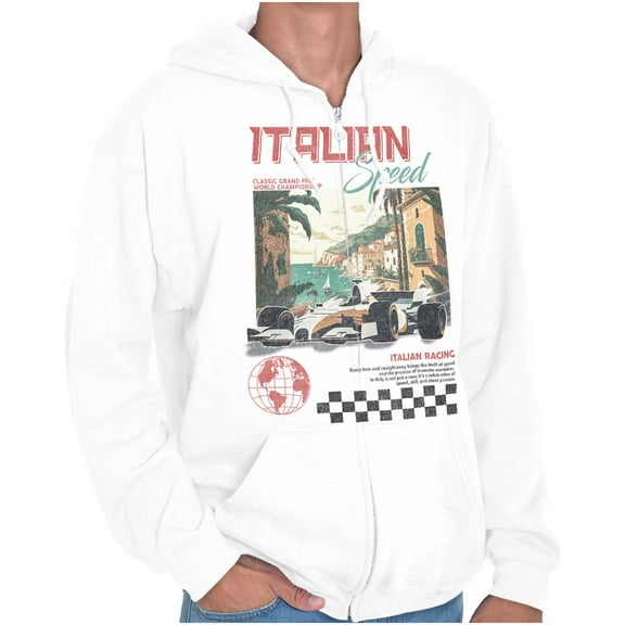 Grand Prix Italian Speed Racing Car Zip Hoodie Sweatshirt Men Brisco Brands S