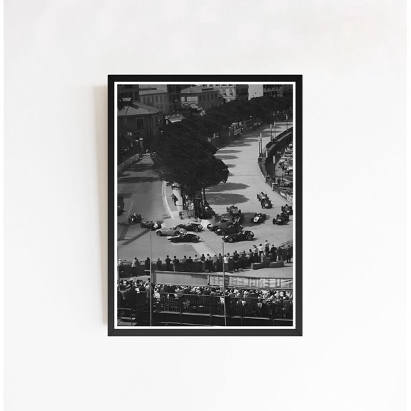 Grand Prix Racing Monte Carlo Monaco Circuit Retro Automobile Art, Unframed Poster