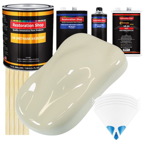 Grand Prix White Gallon URETHANE BASECOAT CLEARCOAT Car Auto Paint FAST Kit