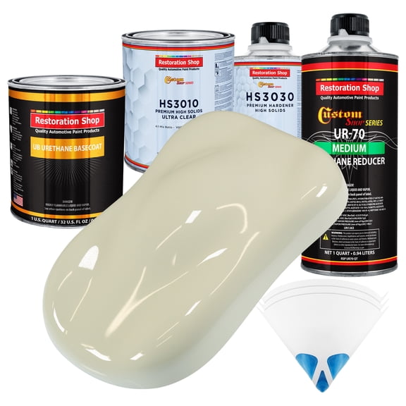 Grand Prix White Premium Quart URETHANE BASECOAT CLEARCOAT Auto Body Paint Kit