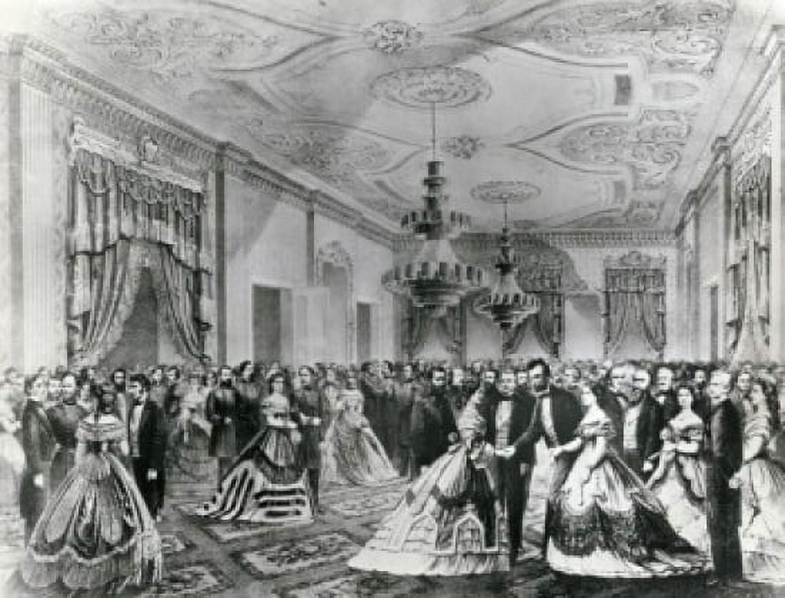 Grand Reception of the Notabilities of the Nation at the White House by Major and Knapp 1865 Canvas Art - Major and Knapp (18 x 24)