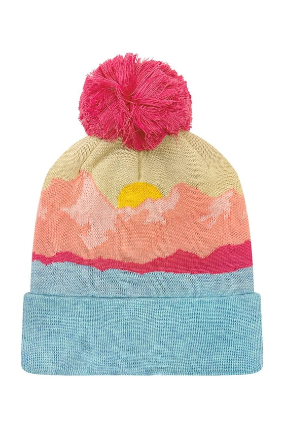 Locale GRNDSR Grand Recycled Beanie-Mountain Morning Aqua/ Peach