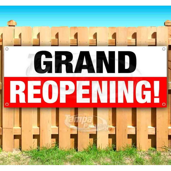 Grand Reopening 13 oz Vinyl Banner With Metal Grommets