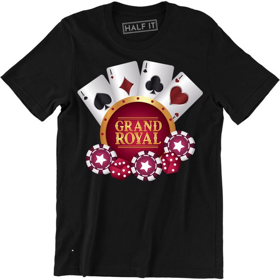 Grand Royal Four Aces Record Shirt Playing Cards Game Casino Tee T-Shirt All Size S-5Xl