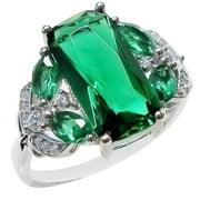 Grand Sale! MIARHB Womens 925 Sterling Silver 14K Rose Gold Natural Morganite Diamond Ring Green