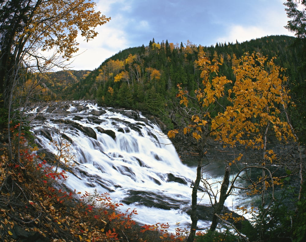 Grand-Sault Falls On Madeleine River Gaspesie Region Quebec Canvas Art - Yves Marcoux Design Pics (34 x 26)