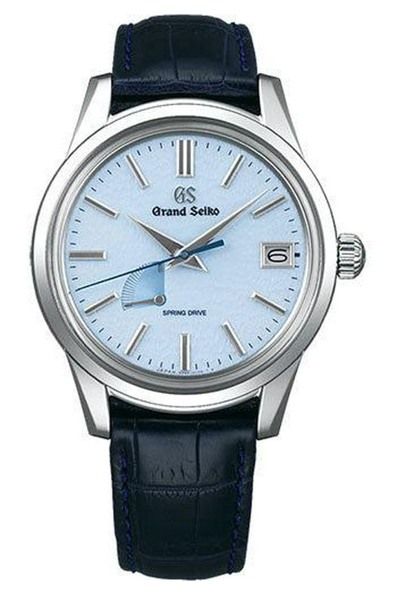 Pre-Owned Grand Seiko Heritage Collection Spring Drive SBGA407 Blue Snowflake Dial With Stainless Steel Case And Leather Strap