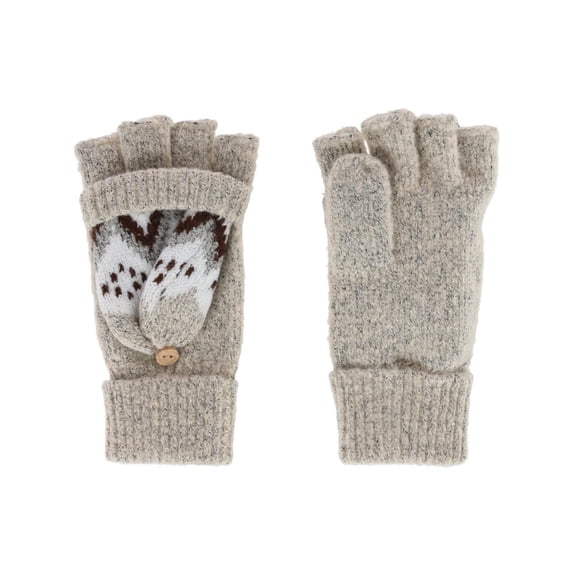 Grand Sierra  Convertible Winter Pattern Knit Fingerless Glove to Mitten (Women)