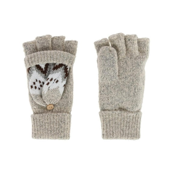 Grand Sierra Convertible Winter Pattern Knit Fingerless Glove to Mitten (Women)